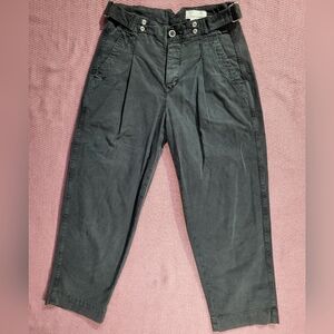 Anthropologie Paperboy Pants Size 26 Cotton Canvas Black Gray